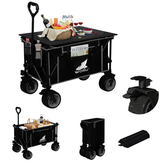 Chariot de transport pour camping, plage 2 en 1 transformation en table !