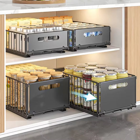 Panier tiroir coulissant, organisateur extractible pour cuisine, armoire !